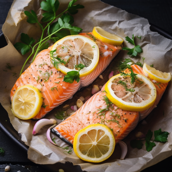 salmón al horno y ajo 